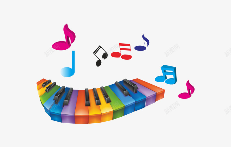 卡通彩色钢琴音乐符号png免抠素材_新图网 https://ixintu.com 卡通彩色钢琴 钢琴 音乐符号