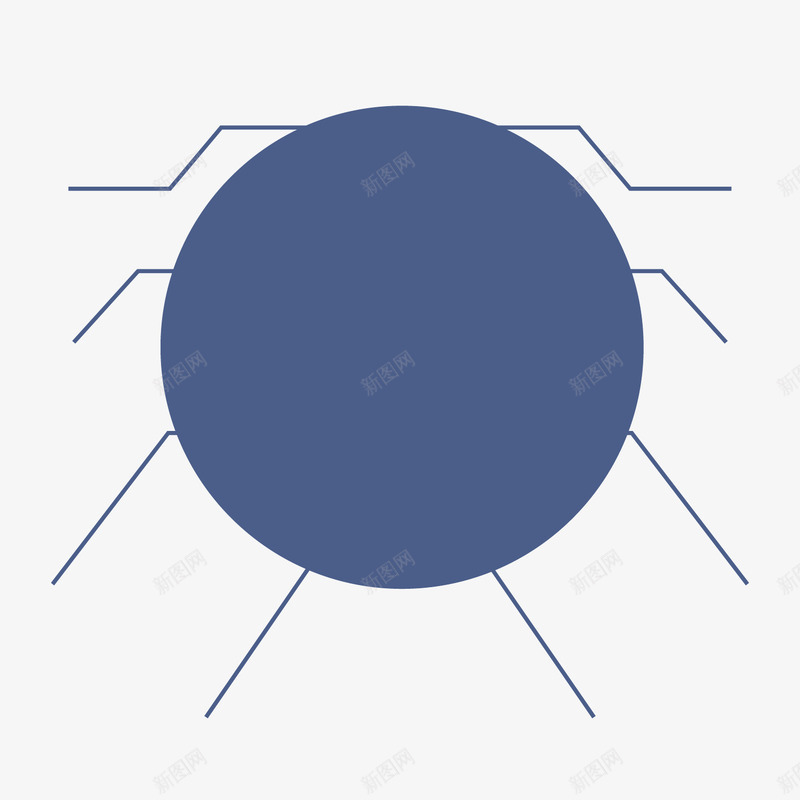 蓝色圆形标签矢量图图标ai_新图网 https://ixintu.com 商务 圆形 折线 标签 标识 科技 蓝色 矢量图