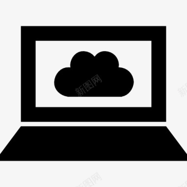 计算机与云符号在屏幕图标图标