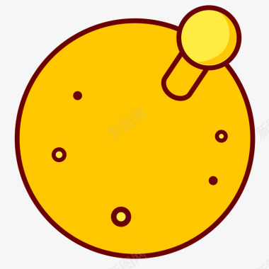 黄色扁平化球杆元素图标图标