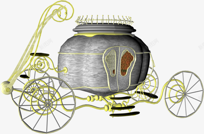 马车png免抠素材_新图网 https://ixintu.com 公主车 南瓜车 欧式 灰姑娘南瓜马车 童话