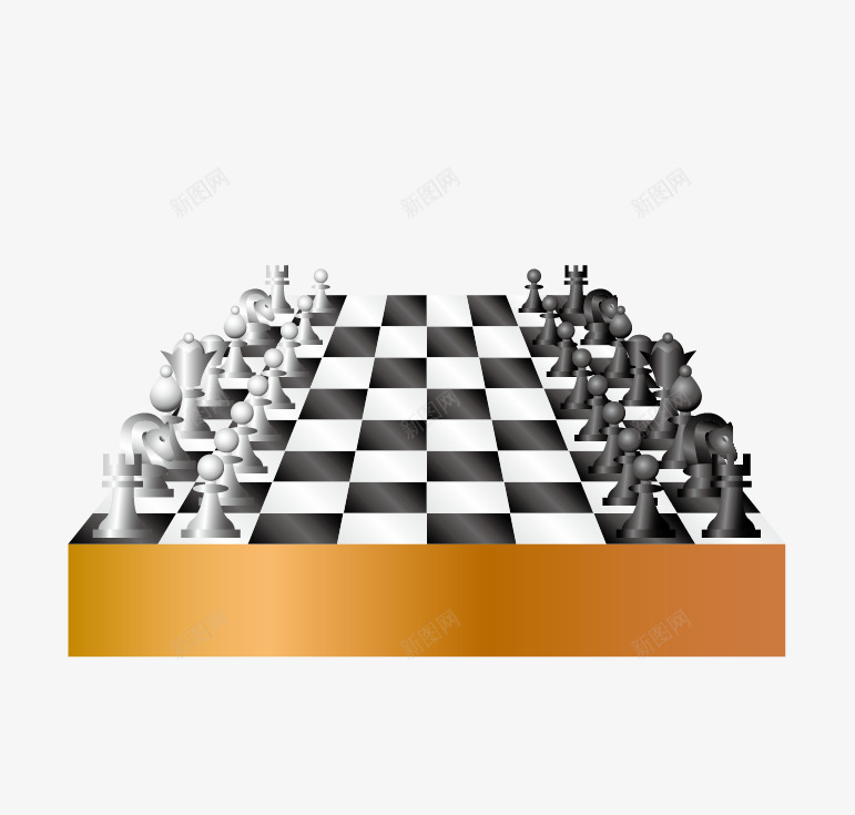 黑白格子象棋png免抠素材_新图网 https://ixintu.com 下棋 卡通 游戏 象棋 黑白格子