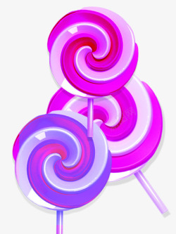 紫色和粉色漩涡棒棒糖素材