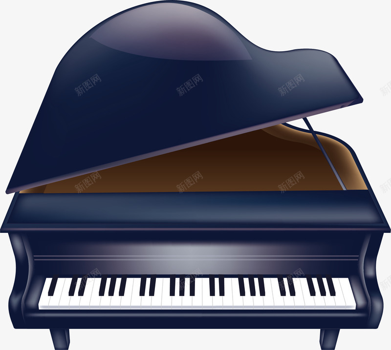 蓝色钢琴矢量图ai免抠素材_新图网 https://ixintu.com 优雅 手绘 蓝色 钢琴 矢量图