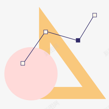 彩色扁平化几何三角形矢量图图标图标