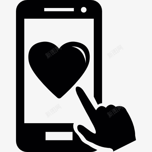 心脏在一个屏幕上图标png_新图网 https://ixintu.com 可爱 平板电脑 心的形状 技术 智能手机 爱 触摸屏