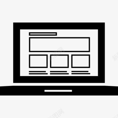 响应网页上笔记本电脑显示器屏幕图标图标