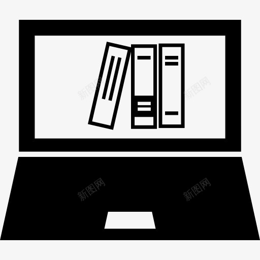 带屏幕上的书的笔记本电脑图标png_新图网 https://ixintu.com 书 书籍 工具 教育 材料 电脑 笔记本电脑