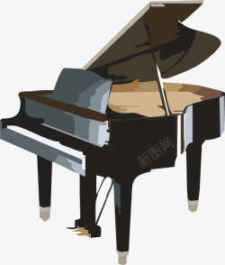 卡通钢琴乐器矢量图素材