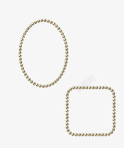 椭圆形珍珠项链和方形珍珠项链素材