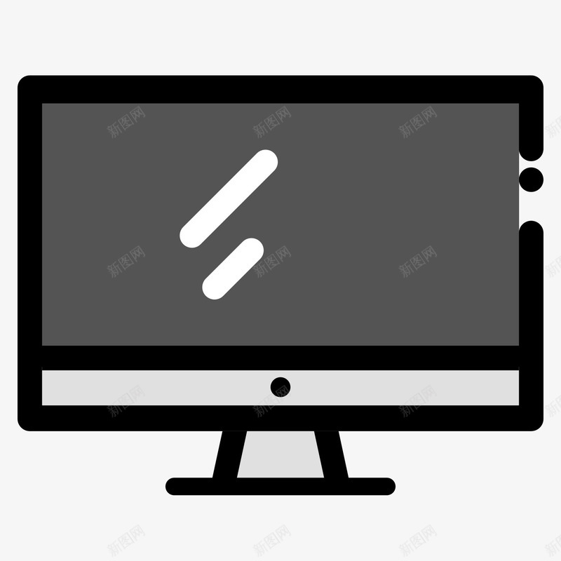 灰色手绘电脑卡通标志png免抠素材_新图网 https://ixintu.com 反光 圆角 屏幕 手绘 按键 显示 灰色 电脑 科技