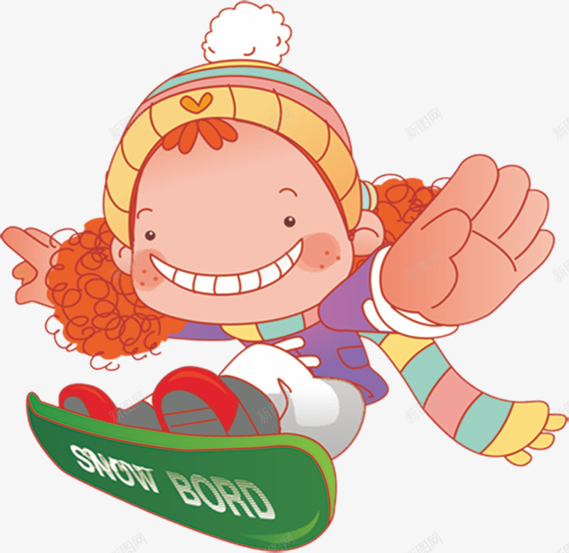 滑雪女孩png免抠素材_新图网 https://ixintu.com 卡通 女孩 小人 滑雪 韩国