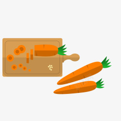 卡通切萝卜蔬菜矢量图素材