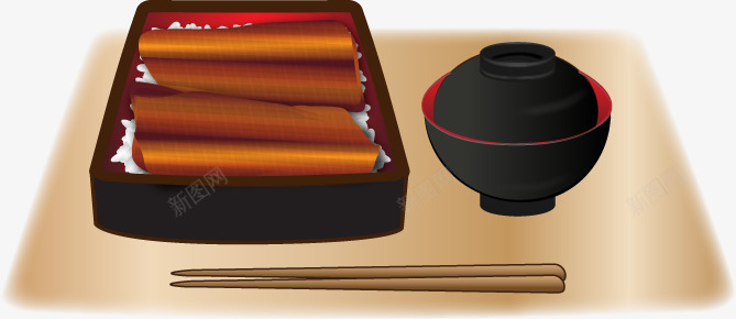 准备开动的日料png免抠素材_新图网 https://ixintu.com 两碗 桌面 火腿 筷子 饭盒