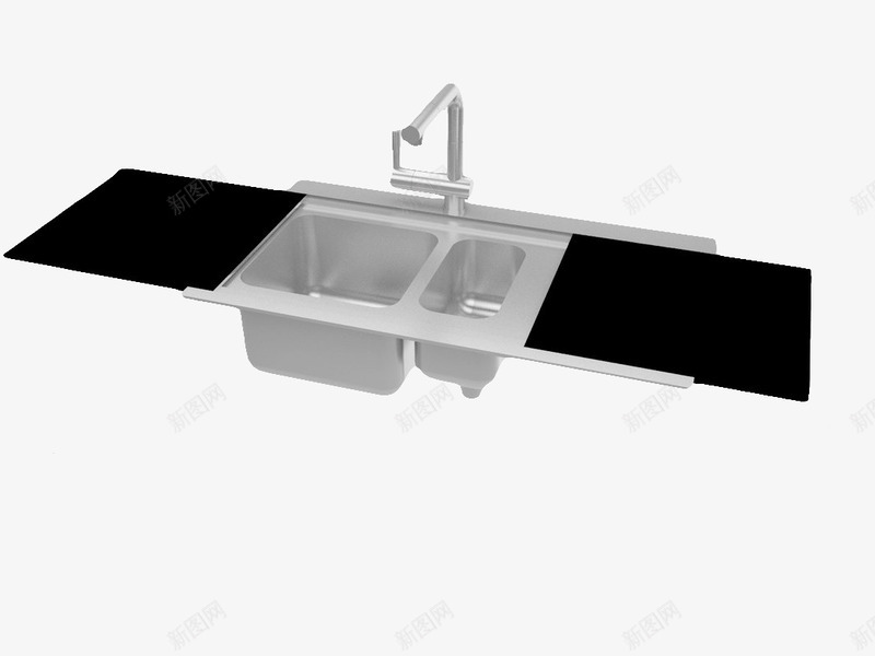 黑色台面厨房不锈钢水槽png免抠素材_新图网 https://ixintu.com 不锈钢 不锈钢水槽 厨房水槽 水槽 黑色 黑色不锈钢水槽 黑色台面厨房不锈钢水槽