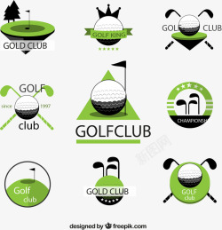 矢量高尔夫球标签高尔夫球场标签高清图片