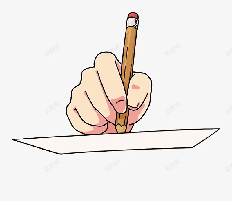写字png免抠素材_新图网 https://ixintu.com 写作业 写字 卡通 手 白纸 矢量写字 铅笔