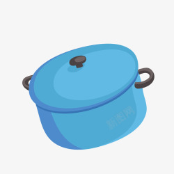 锅矢量装饰蓝色锅厨具高清图片