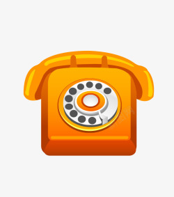 橙色电话机素材