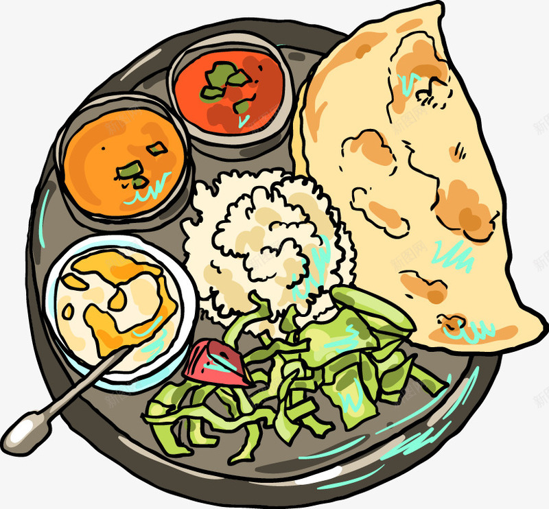 印度料理插画元素png免抠素材_新图网 https://ixintu.com 印度料理 特色风味 调料