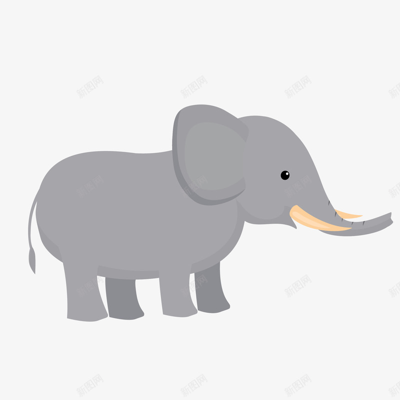 卡通大象现在矢量图eps免抠素材_新图网 https://ixintu.com 动物 动物插画 卡通 卡通动物 可爱动物 大象 小动物 矢量图