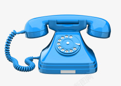 蓝色电话机电话机高清图片