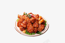 甜辣口味韩国炸鸡高清图片