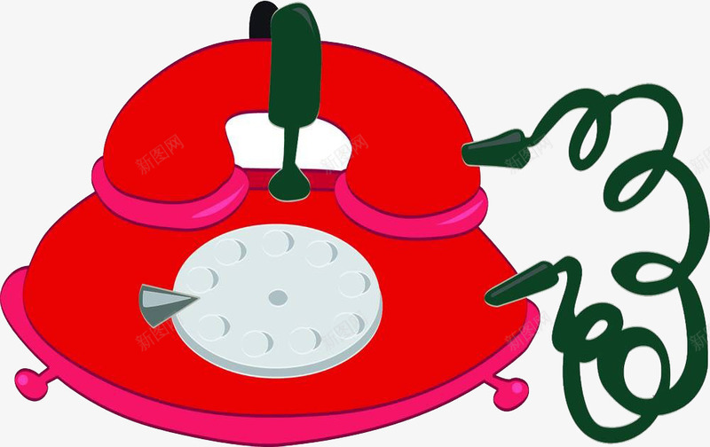 红色电话png免抠素材_新图网 https://ixintu.com 卡通手绘 听电话 手机 打电话 拨号界面 拨打 接听 电话 界面 联系设备 通信 通信设备