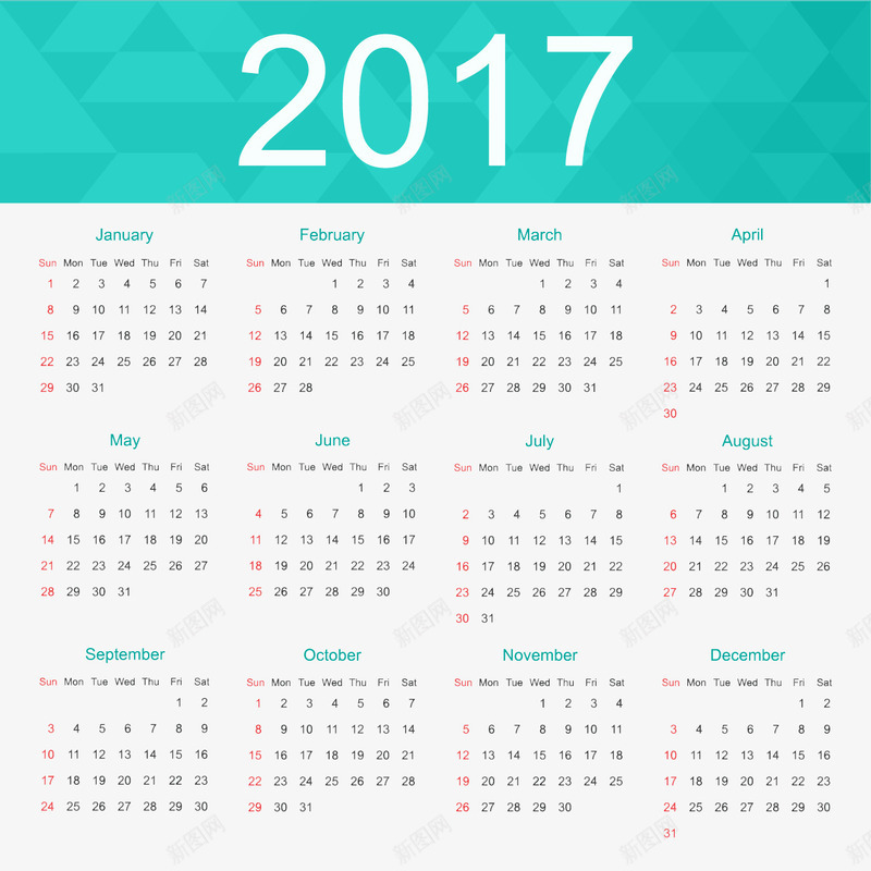 2017年矢量图eps免抠素材_新图网 https://ixintu.com 日历 高清 矢量图