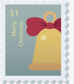 圣诞铃铛邮票素材