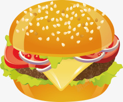 创意汉堡食物矢量图素材