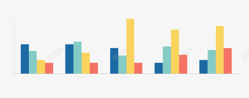 彩色统计图png免抠素材_新图网 https://ixintu.com 信息 免抠png 免抠png素材 彩色 折线 统计图表