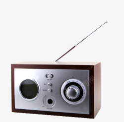 收视棕色带天线的收音机古代器物实物高清图片