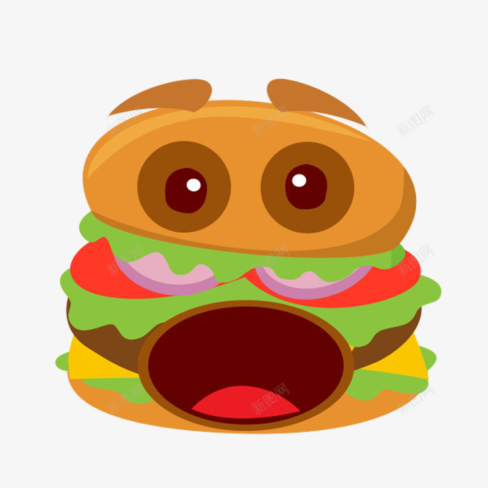 卡通汉堡包png免抠素材_新图网 https://ixintu.com png图形 png装饰 卡通 汉堡包 装饰 食物