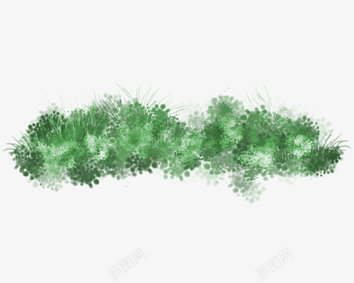 水彩绿色草丛png免抠素材_新图网 https://ixintu.com 手绘 水彩 绿色 草丛