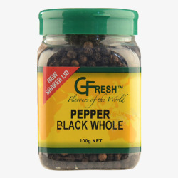 一勺胡椒粒一瓶优质调味品黑胡椒高清图片