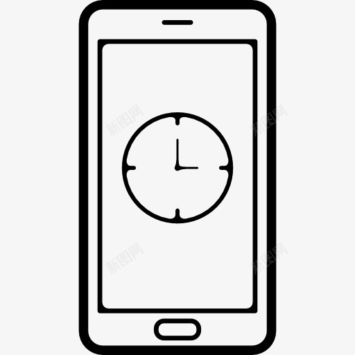 手机屏幕的时钟图标png_新图网 https://ixintu.com 屏幕 工具 工具和器具 手机 手机屏幕展示图 时钟 时间 电话