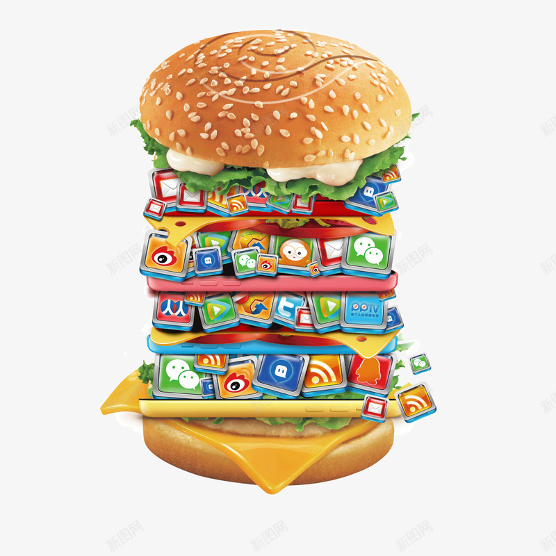创意汉堡app集合png免抠素材_新图网 https://ixintu.com app 创意汉堡 宣传 快餐 海报 美食 设计 鳕鱼汉堡