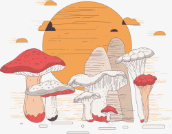 彩绘蘑菇素材