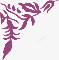 紫色角花素材