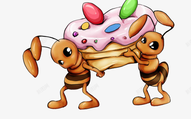 黄色的小蚂蚁两只png免抠素材_新图网 https://ixintu.com 巧克力 蚂蚁 蚂蚁搬家 蝼蚁 装饰 设计 黄色
