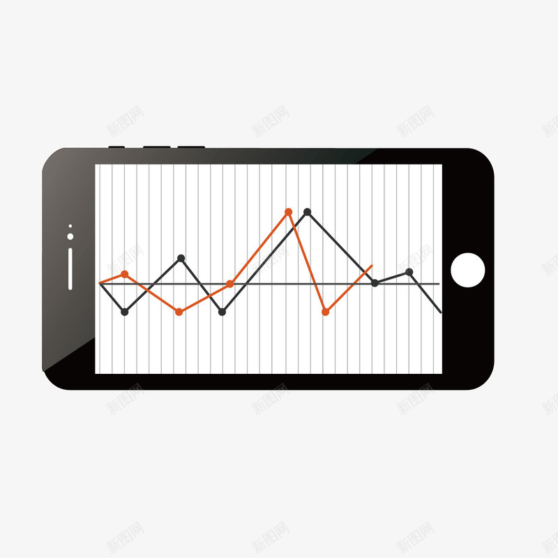 黑色手机趋势矢量图ai免抠素材_新图网 https://ixintu.com ppt 分析 商务 图表 手机 折线 科技 走势 趋势 黑色 矢量图