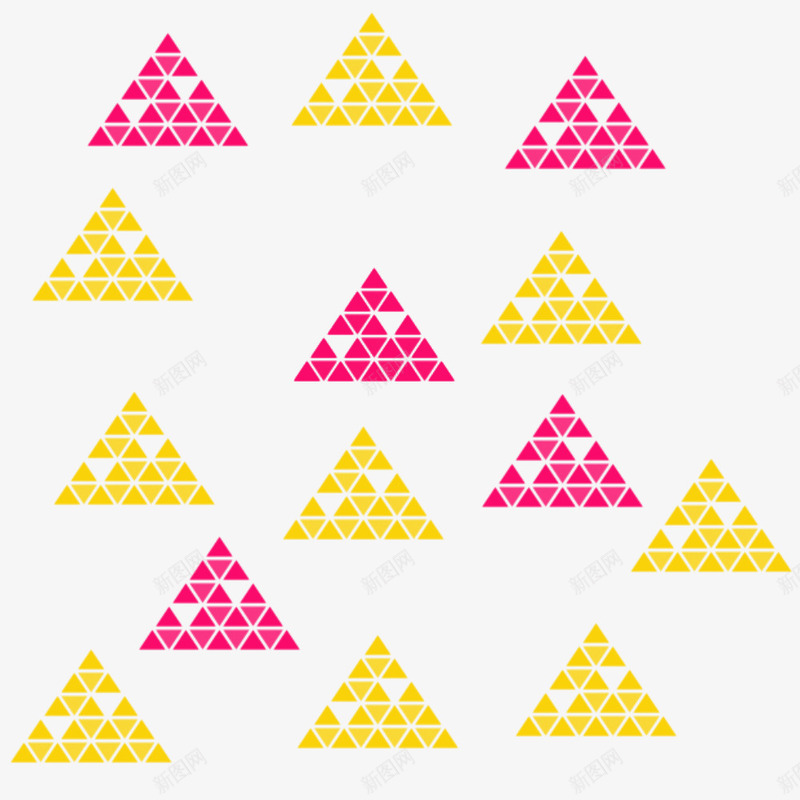 黄色粉色正三角形多个png免抠素材_新图网 https://ixintu.com 一个三角形 三角型 几何图形 图案 正三角形 等边三角形 粉色 锐角三角形 黄色