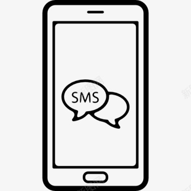 短信气泡符号在手机屏幕图标图标