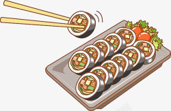 筷子上的寿司素材