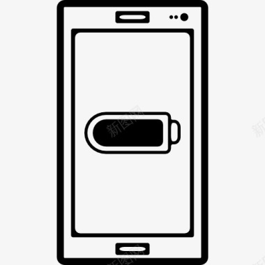 手机电池状态的符号或空的屏幕图标图标