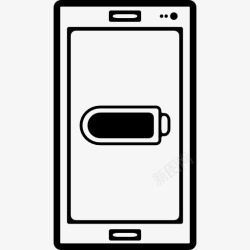 空屏幕手机电池状态的符号或空的屏幕图标高清图片