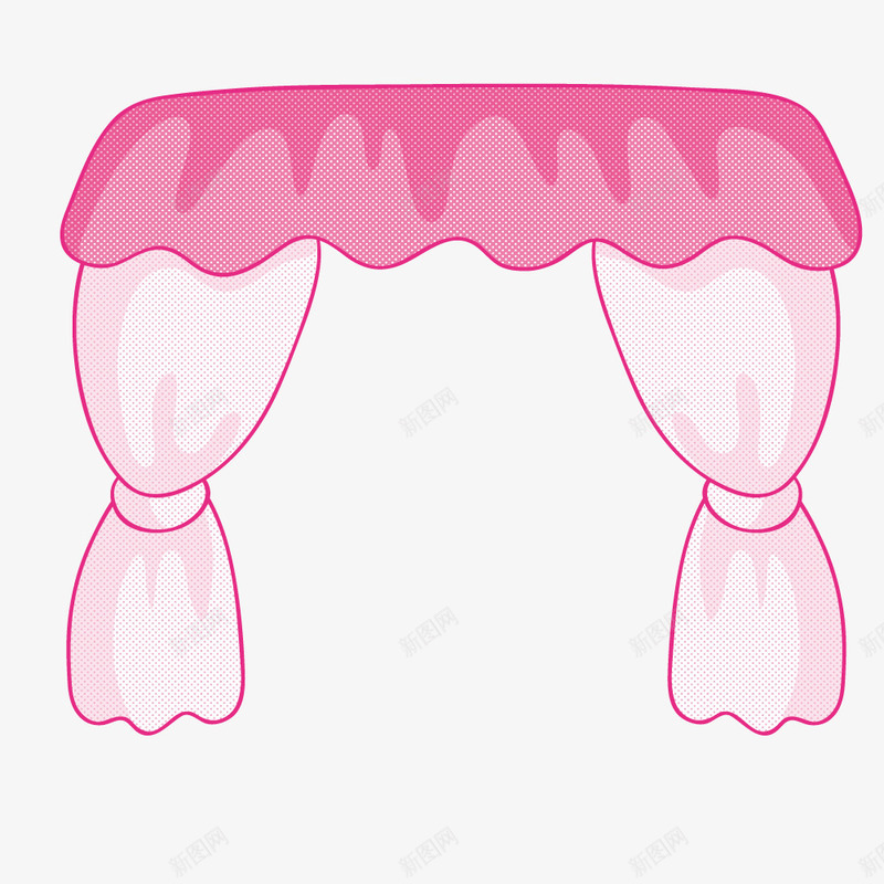 粉色窗帘png免抠素材_新图网 https://ixintu.com 写实 卡通 小时候窗帘 手绘 拟物化 窗帘