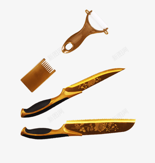金色刀具设备png免抠素材_新图网 https://ixintu.com 产品 产品实物 刀 刀具 厨房用具 设备 金色