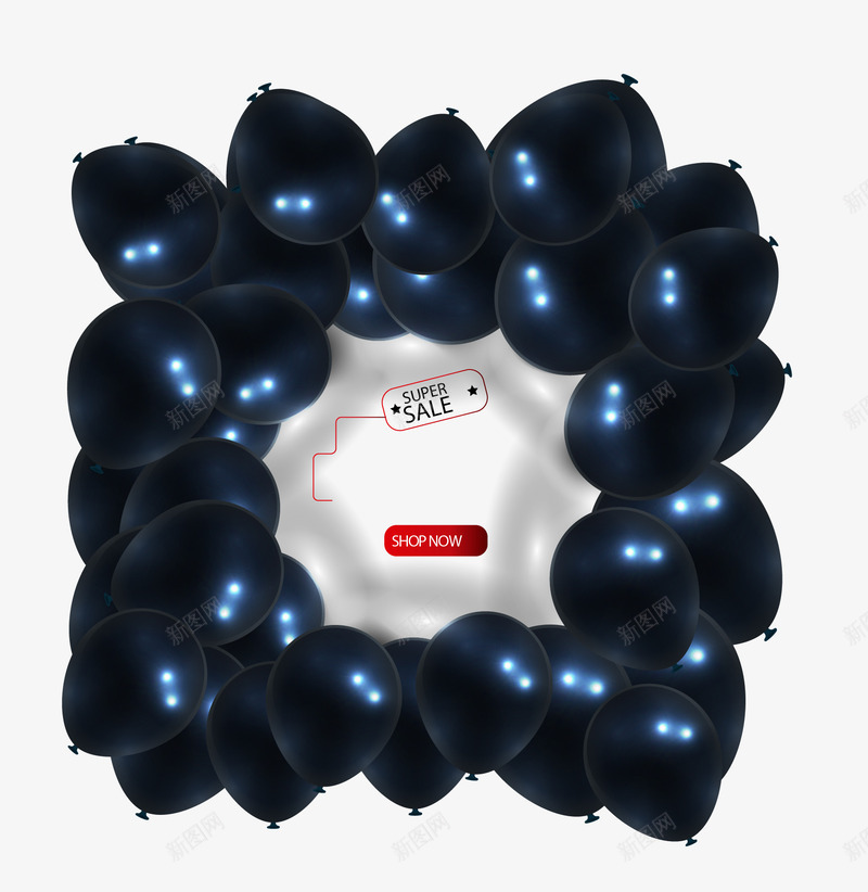 手绘黑色的气球png免抠素材_新图网 https://ixintu.com 手绘 珠光气球 装饰 许多很色的气球 边框 黑色气球